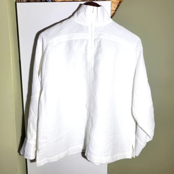 ❤️ 3 For $35 NEW Rachel Comey mock neck frame boxy top blouse shirt white 0 - Picture 11 of 12